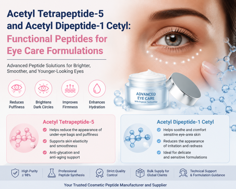 Acetyl Tetrapeptide-5 and Acetyl Dipeptide-1 Cetyl: Functional Peptides for Eye Care Formulations