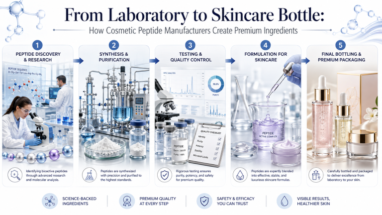 From Laboratory to Skincare Bottle: How Cosmetic Peptide Manufacturers Create Premium Ingredients