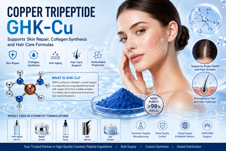 How Does Copper Tripeptide GHK-Cu Support Skin Repair, Collagen Synthesis, and Hair Care Formulas