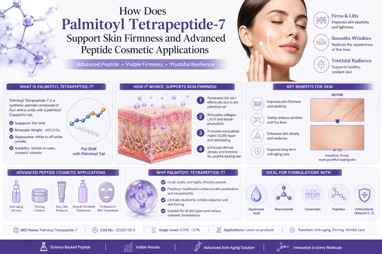 How Does Palmitoyl Tetrapeptide-7 Support Skin Firmness and Advanced Peptide Cosmetic Applications