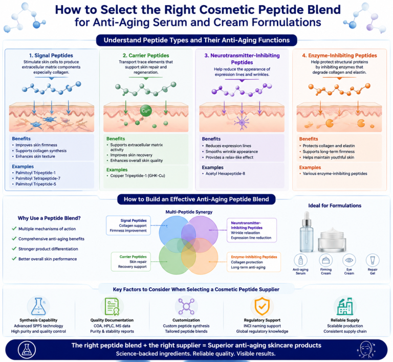 How to Select the Right Cosmetic Peptide Blend for Anti-Aging Serum and Cream Formulations