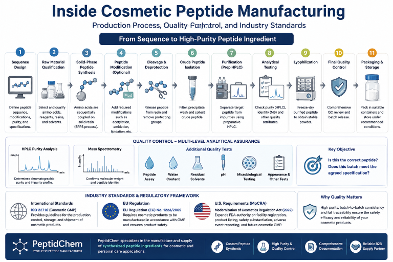 Inside Cosmetic Peptide Manufacturing: Production Process, Quality Control, and Industry Standards