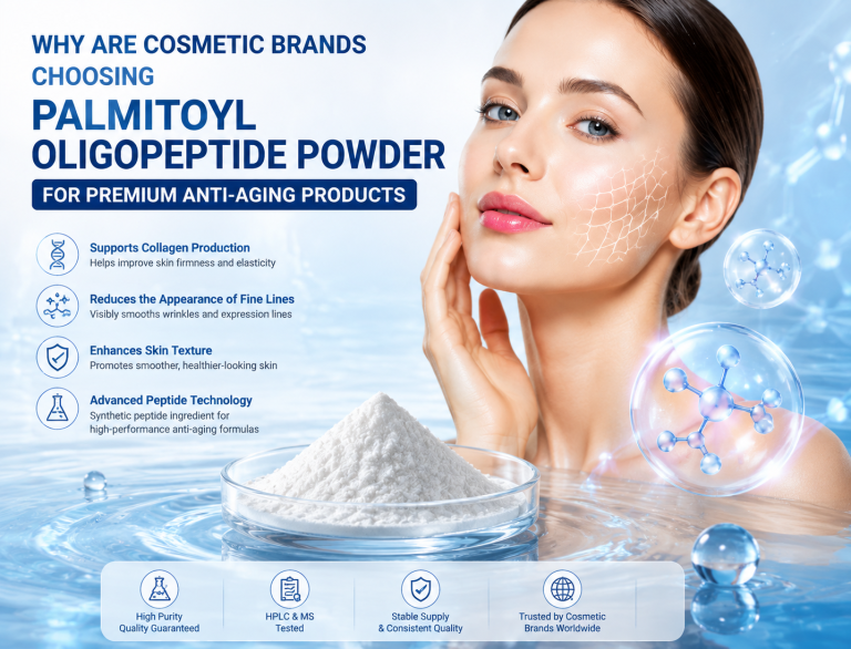 Why Are Cosmetic Brands Choosing Palmitoyl Oligopeptide Powder for Premium Anti-Aging Products