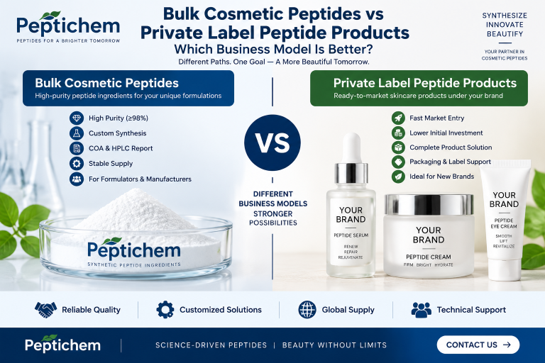 Bulk Cosmetic Peptides vs Private Label Peptide Products: Which Business Model Is Better