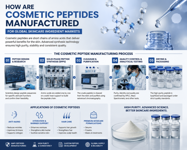 How Are Cosmetic Peptides Manufactured for Global Skincare Ingredient Markets