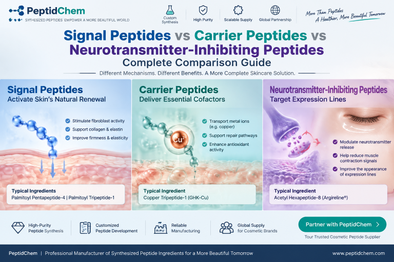 Signal Peptides vs Carrier Peptides vs Neurotransmitter-Inhibiting Peptides: Complete Comparison Guide